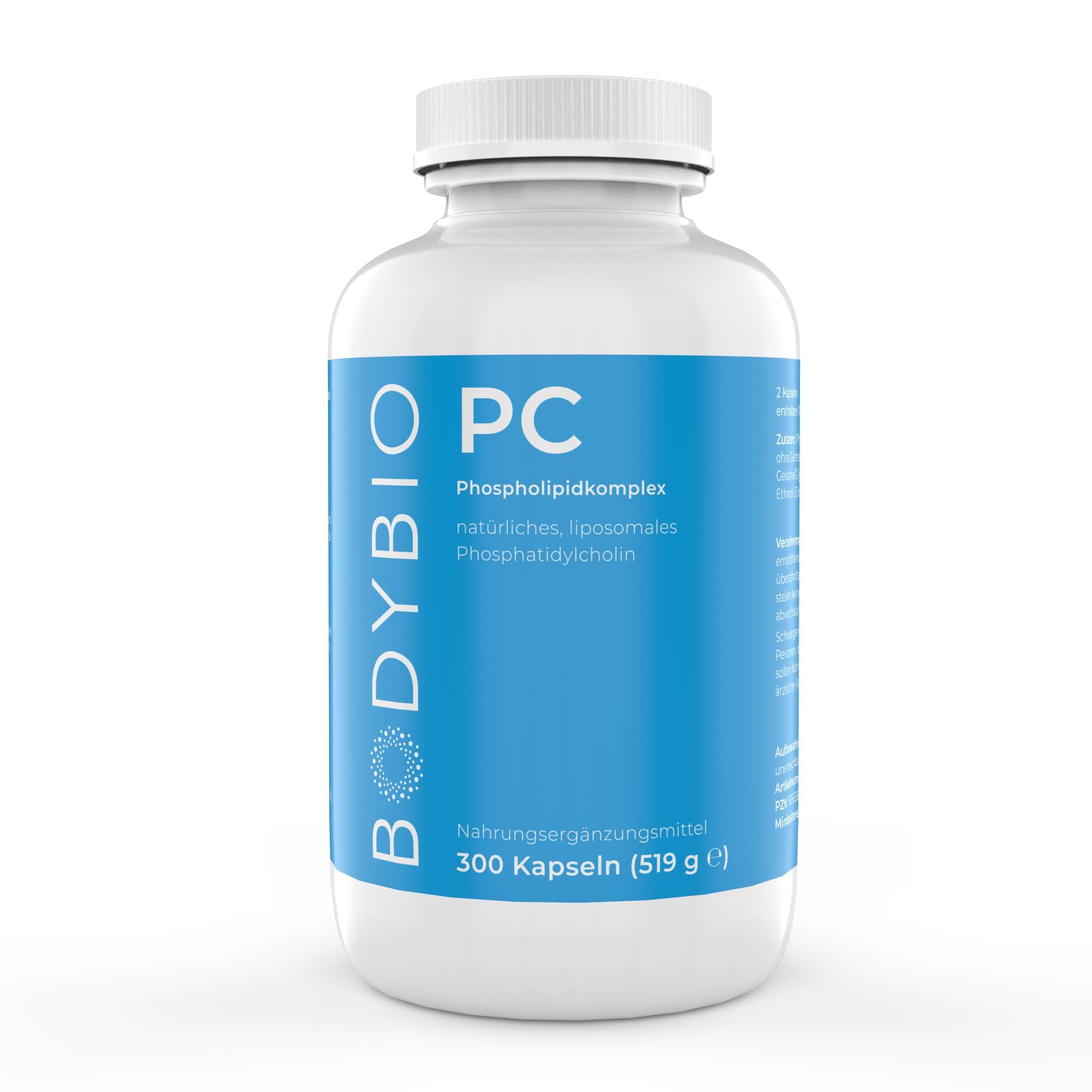 BodyBio PC Phospholipidkomplex liposomal 300 Kapseln - 519 g (Phosphatidylcholin und andere Phospholipide)
