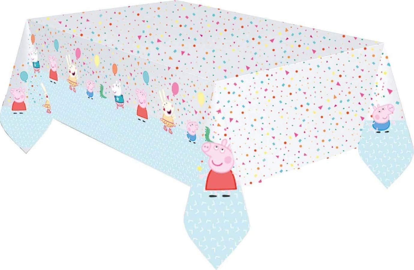 Peppa Pig Confetti Plastic Tablecover - 54" x 96", 1 Pc