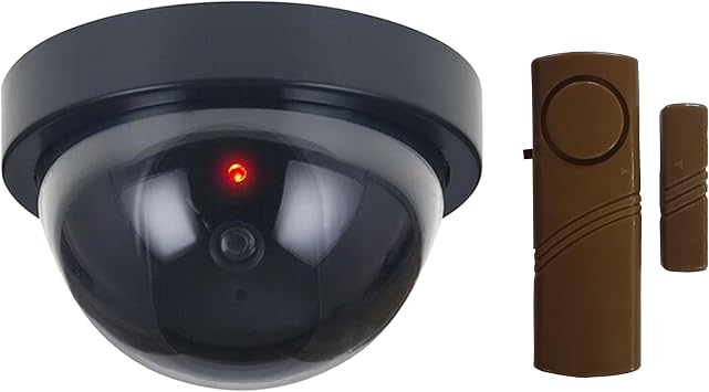 LOREX Estetik Cayd r c  Alarm Seti LR-SK04 Sahte Cayd r c  Dome Kamera ve LR-4444K Kahverengi Pilli Kap  Pencere Alarm - Piller Hari