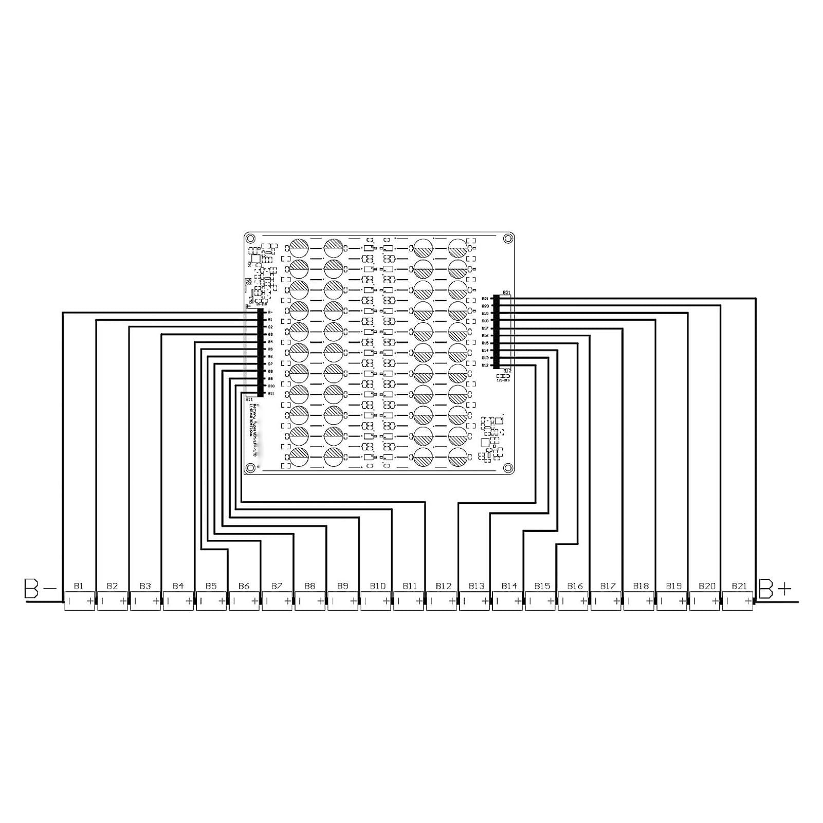 Bilanciatore Equalizzatore Trasferimento Energia Condensatore Attivo 5A per Batteria Al Litio, Modulo di Equalizzazione 17‑21S Ad Alta Precisione per Pacco Batteria, Materiale PCB,