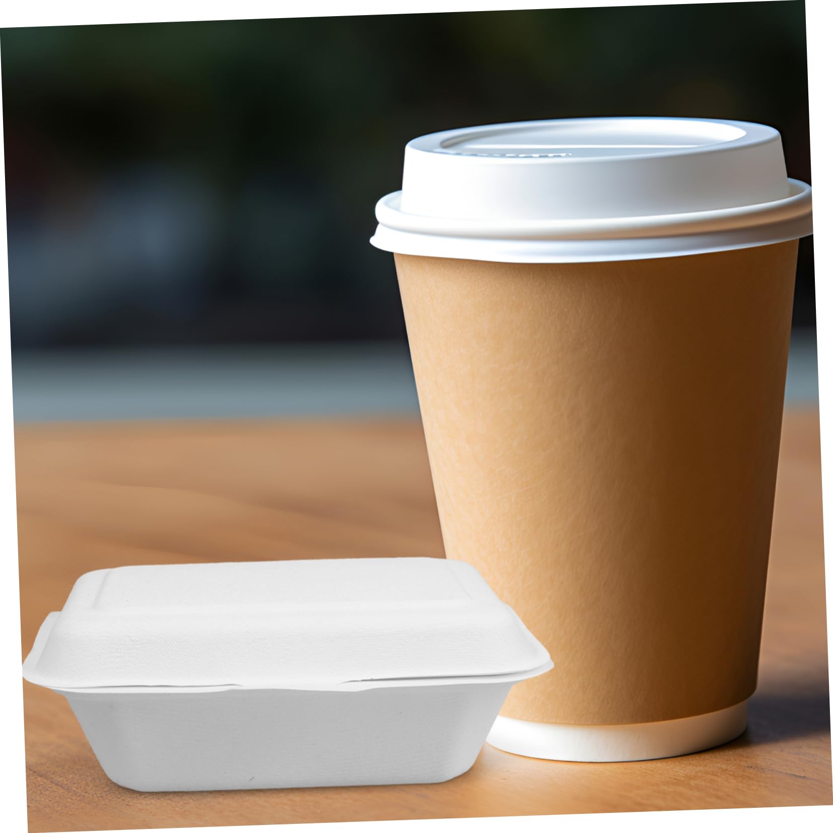 50 Scatole Usa e Getta per Asporto 600ml in Carta Bianca Biodegradabile Facile da Trasportare per Imballaggio Cibo e Confezionamento Dolci