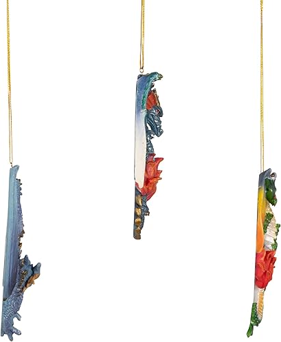 Miniatura 42 de Design Toscano Frost The Gothic Dragon - Adorno navideño para decoración navideña, 3 pulgadas de ancho, 3 pulgadas de profundidad, 5 pulgadas