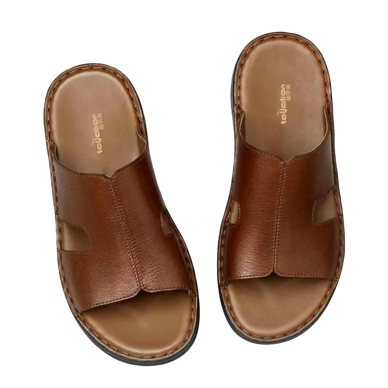 Claquette Hommes Slippers Masculins Summer Wear Non Glissé Les Tongs, Chaussures Masculines Homme-2-40