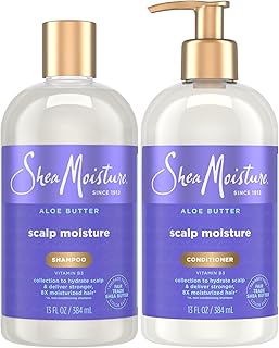 SheaMoisture Shampoo & Conditioner Set, Scalp Moisture with Aloe Butter & Vitamin B3 – New Look, Same Intense Hydrating Hair Care, 13 Oz Ea