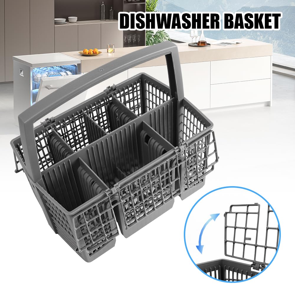 Cesta de cubiertos ajustable para lavavajillas, soporte divisor para cubiertos nizados, ajuste universal para la mayoría de lavavajillas, 1 paquete