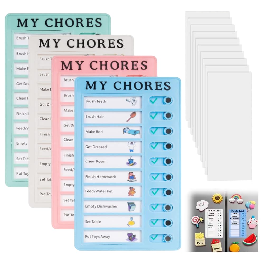 4 Planner To-Do List Lavagna Riutilizzabile - Per Bambini E Adulti, Con 10 Fogli Bianchi - Foto 8