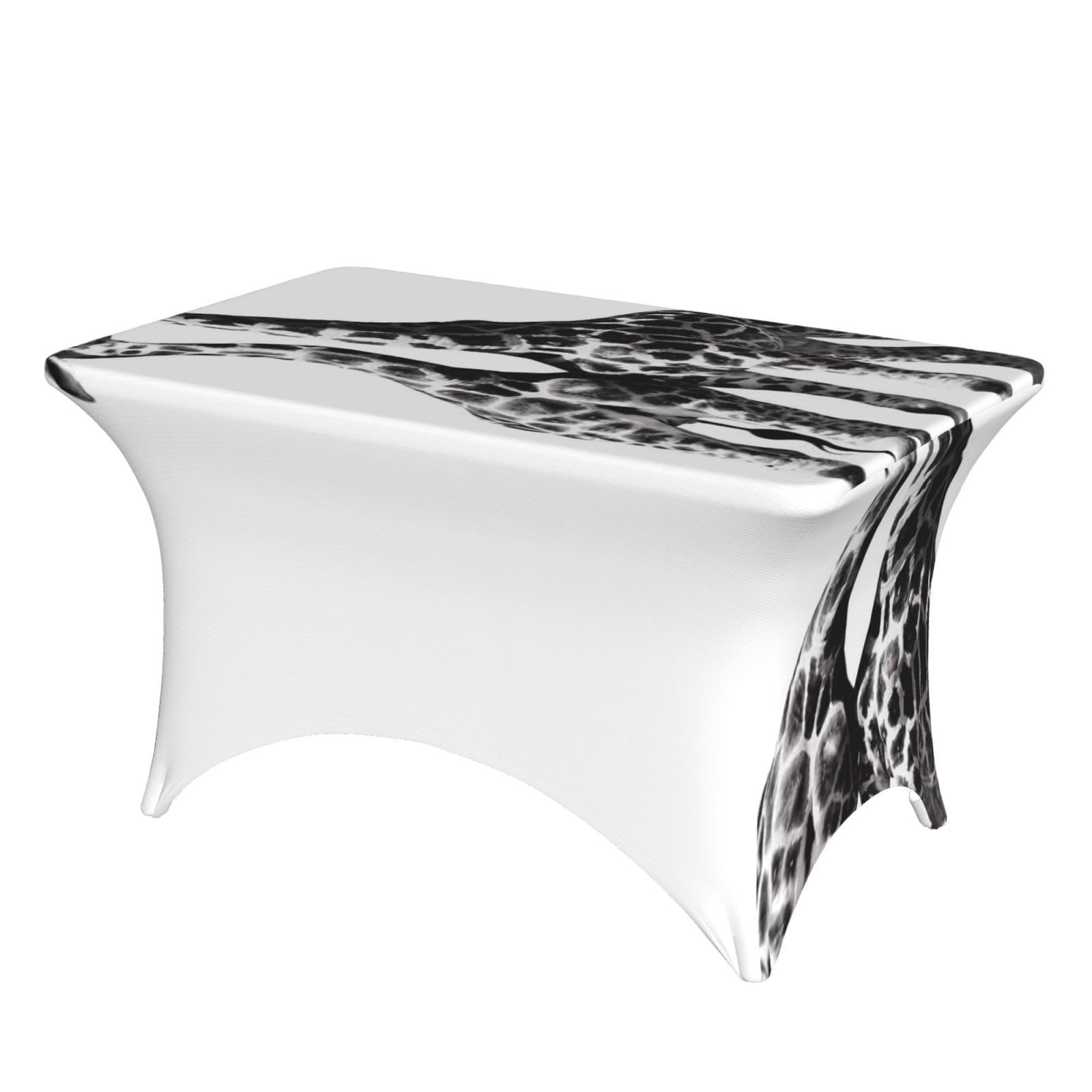 DCEHGEW 4FT Spandex Rectangular Table Cloth, African Giraffe Printed Fitted Elastic Tablecloths Washable Table Cover for Event, Wedding, Banquet & Party