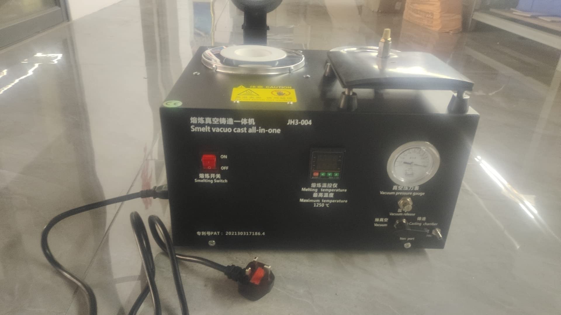 Guss-Vakuum- und Schmelzmaschine, digitales Display, hohe Temperatur, verfeinert, Edelmetall, Schmuckguss 220V