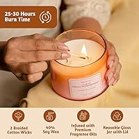 Vista 2 de Folkulture Velas de San Valentín, 8.8 onzas, aroma a flor de cerezo, velas de tarro de vidrio de lujo para el hogar, regalos para mujeres, ella