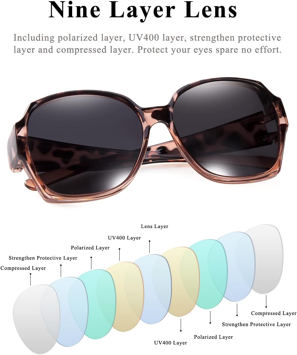 Polarized Sunglasses Fit Over Glasses Over Glasses Trendy Round Cat Eye and HD Wrap-around Sunglasses