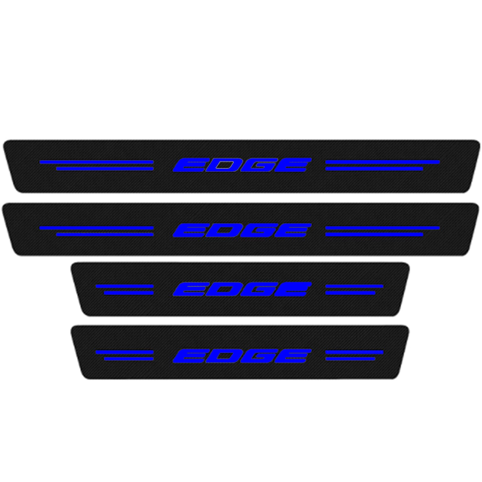 JYMLOV 4pcs Car Door Sill Protector Strips Carbon Fiber Threshold Protective Film Kick Plate Cover Sticker for Fo-rd Focus Fiesta ST LINE Car Accessories,Edge Blue