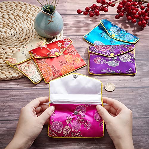 NBEADS 10 Pcs Silk Embroidery Pouch - Image 3