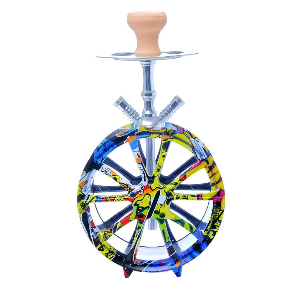 Narghilè Shisha LED Narghilè Grande Fumo, Set Completo di Narghilè Premium Set Completo di Narghilè con 2 Tubi in Silicone