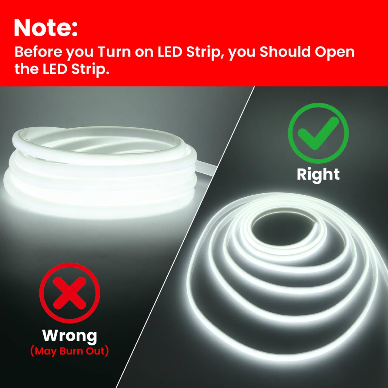 220V Tiras de luces LED COB flexibles Con Encendido/Apagado [15m, (Luz blanca 6000-6500K)], CRI85+, 288 LED/m, diseño DIY, luz de neón impermeable para el hogar y la tienda