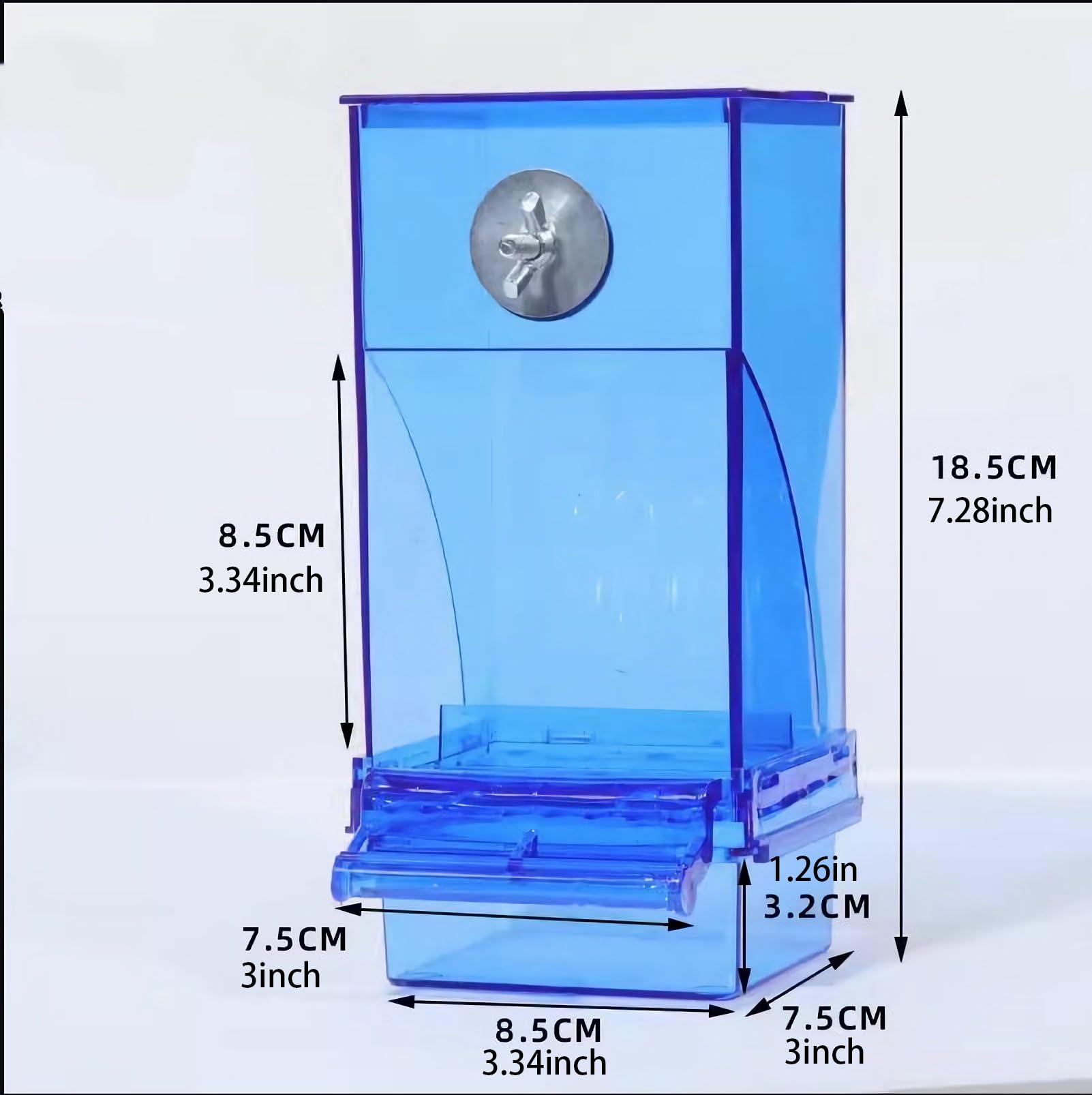 No Mess Automatic Bird Feeder, Transparent Food Container,Acrylic Parrot Feeder Bird Cage Accessories for Parakeet Canary Cockatiel Finch