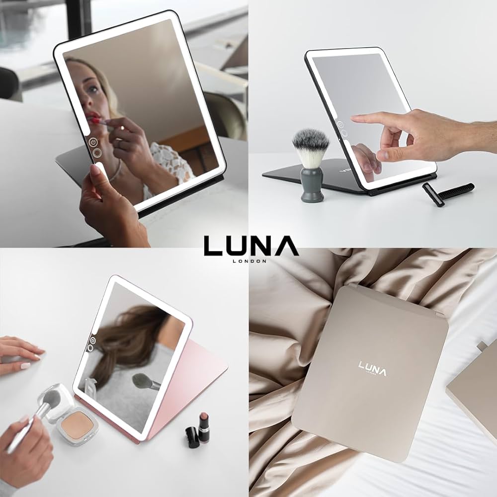 LED Lighted Vanity Travel Makeup Mirror Foldable Compact USB Charging U2013 Youth Hacks Labs