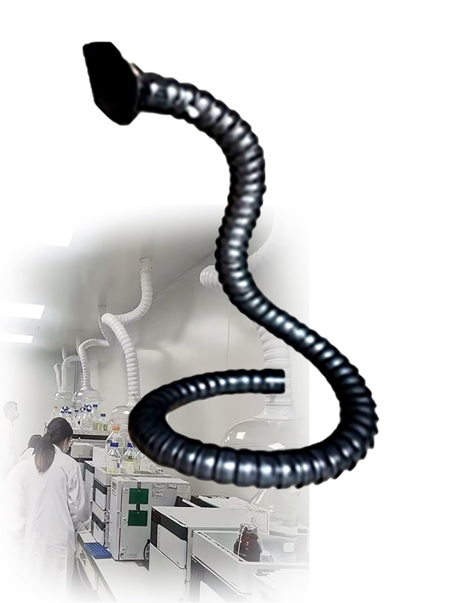 Manguera de extracción de humos de soldadura, Brazo extractor de humos articulado con cuello cisne PP, multicolor, varios tamaños(Black,3" x 59.1")