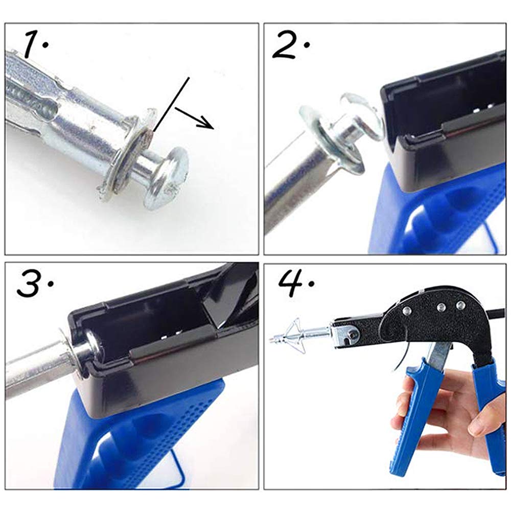 TOVOT Lot de 77 outils de fixation d'ancrages muraux robustes avec 5 tailles de boulons pour mur creux (M4 M5 M6)
