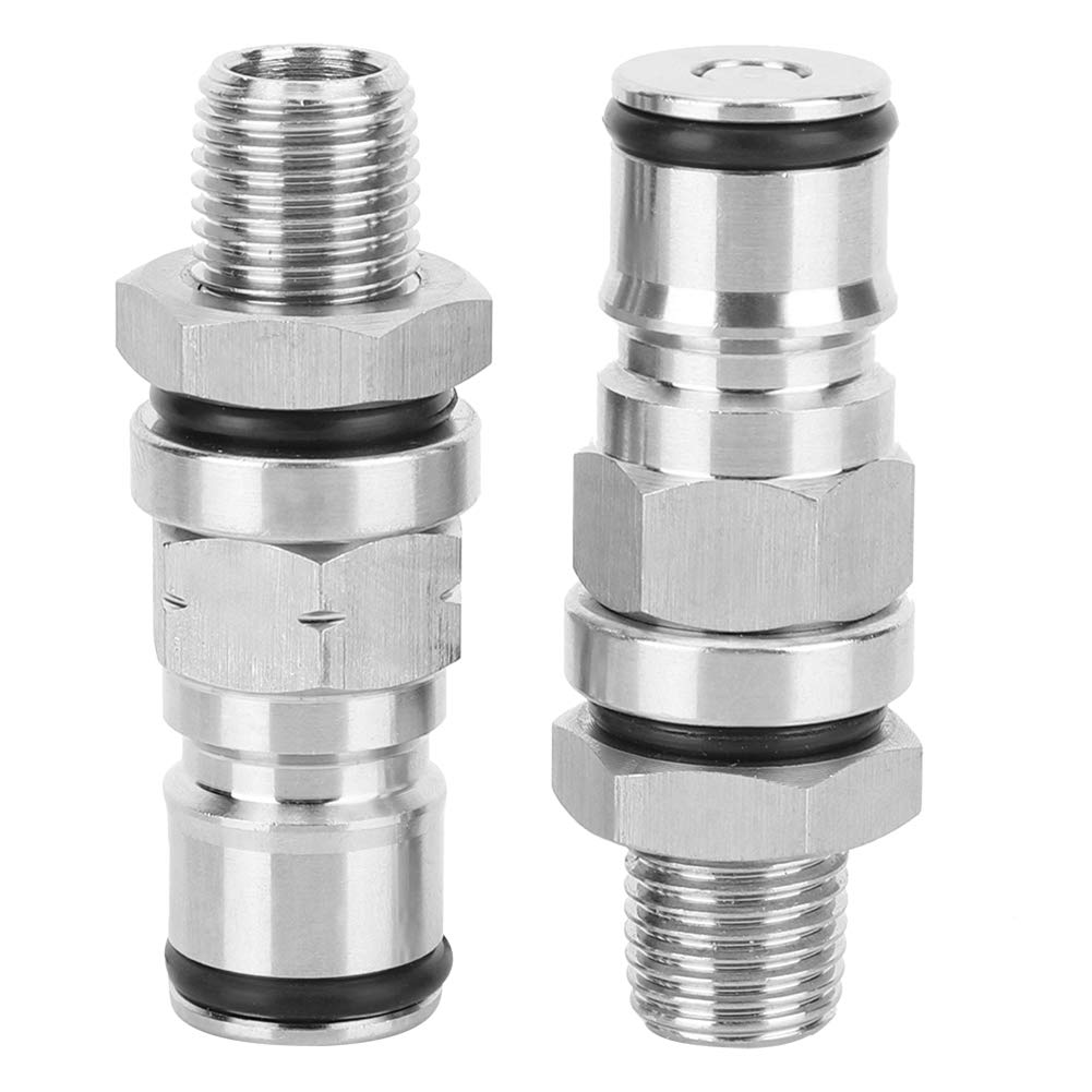 2 Stück Edelstahl Ball Lock Keg Anschluss Set mit 1/4 Zoll Gewinde, Professionelles Hobbybrau Zubehör für Bier und Getränkebrewing, Rostfreie Keg Verbinder und Flüssigkeitsanschlüsse