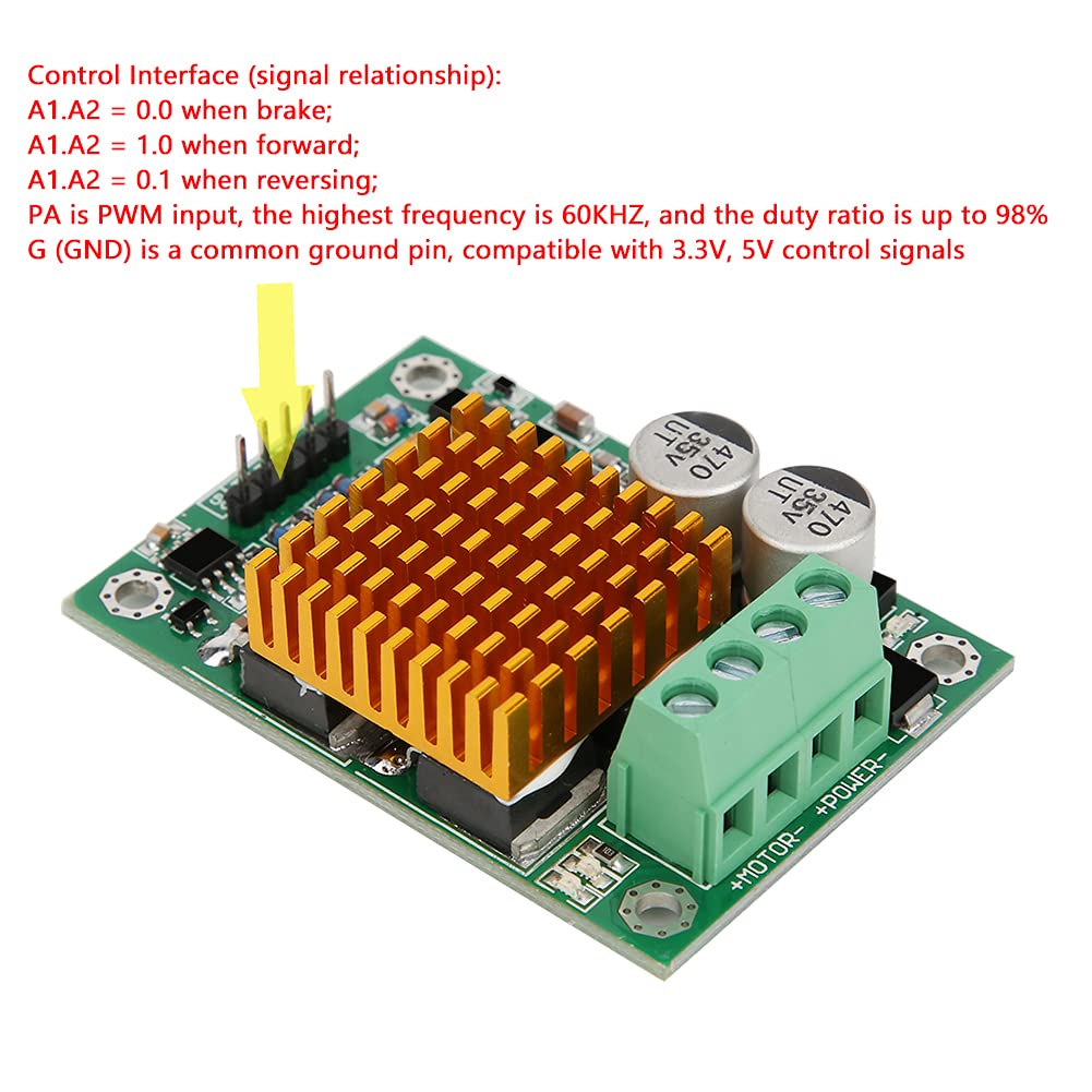 aqxreight Módulo de Accionamiento de Motor de CC de 30 A, Controlador de Puente H Compacto de Alta Potencia, Rendimiento Eficiente para Aplicaciones de 12 V 30 V, Compatibilidad Versátil con