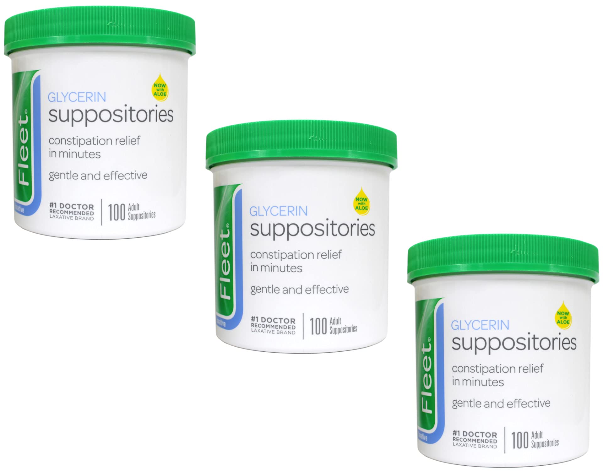 FleetGlycerin Suppositories, Laxative, Adult Jar Multi size 3 Pack ( 300ct Total )