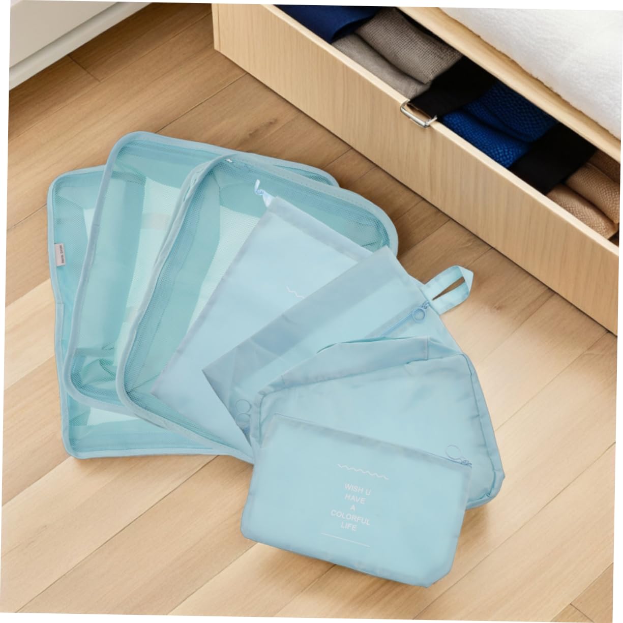 Healvian 14pezzi Cubi di Compressione per Imballaggio da Viaggio Set per Organizzatori di Bagagli Borsa per Vestiti e Biancheria Cinghie di Trasporto Flessibili