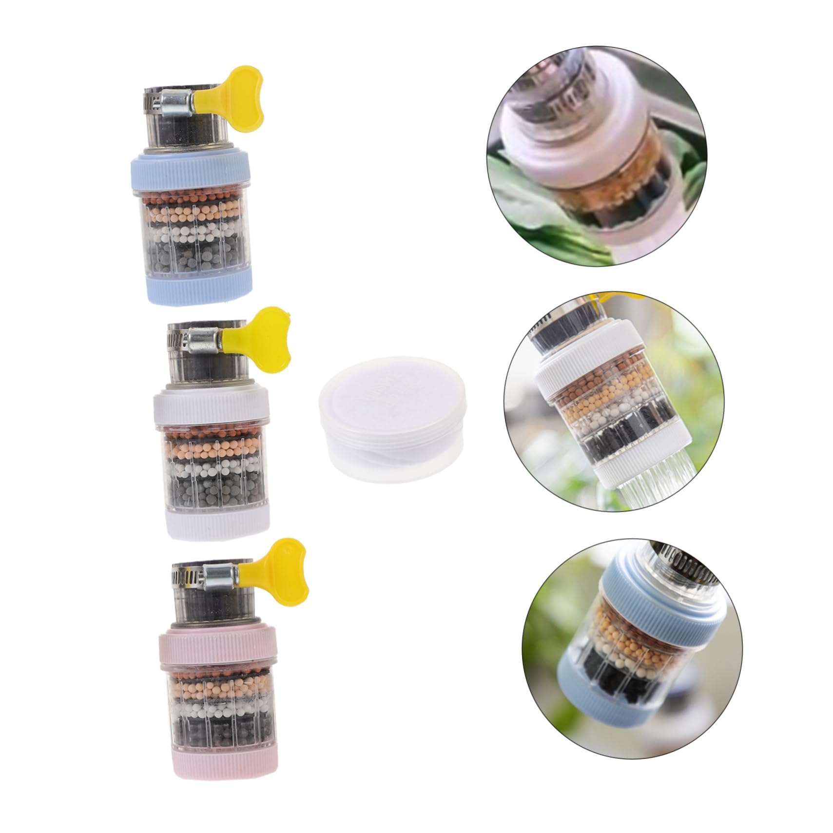 POPETPOP 4 Juegos Filtros de Agua de Cocina Purificador y Filtración de Agua Conjunto de Uso Doméstico Compatible con Fregaderos de Cocina y Antisalpicaduras
