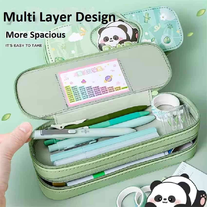 Image of Parshya Pencil Case Double Layer 3D Cute Pencil Pouch Aesthetic Pencil Case for Girls Large Capacity Pen Pencil Pouch Multifunctional Stationery Organizer for School (Double Layer Cololo)
