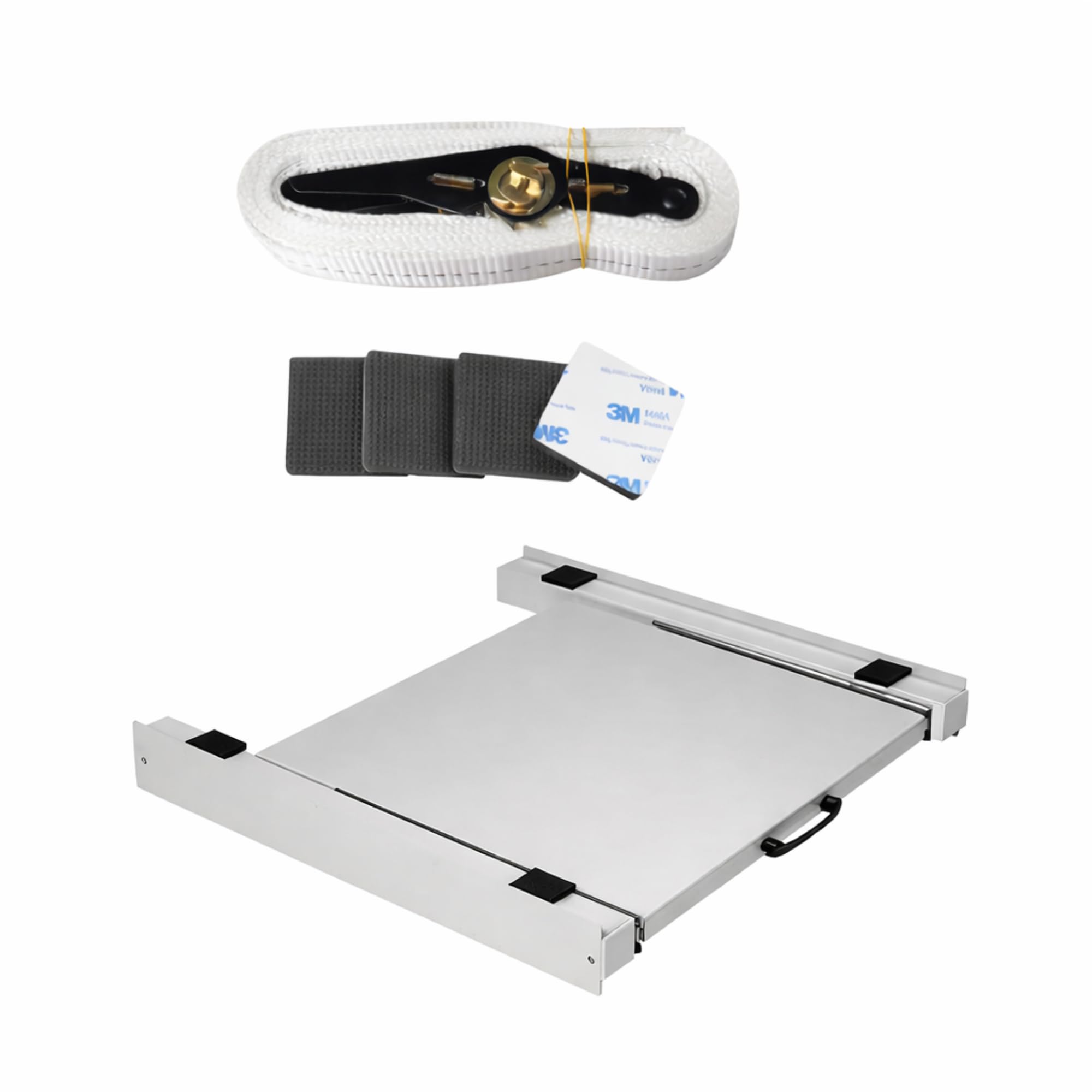Vonia Lavatrice Asciugatrice Stack Kit - Piano di lavoro allungabile - Distanziatore per lavasciuga - Kit di impilamento per lavasciuga - Universale (Bianco)