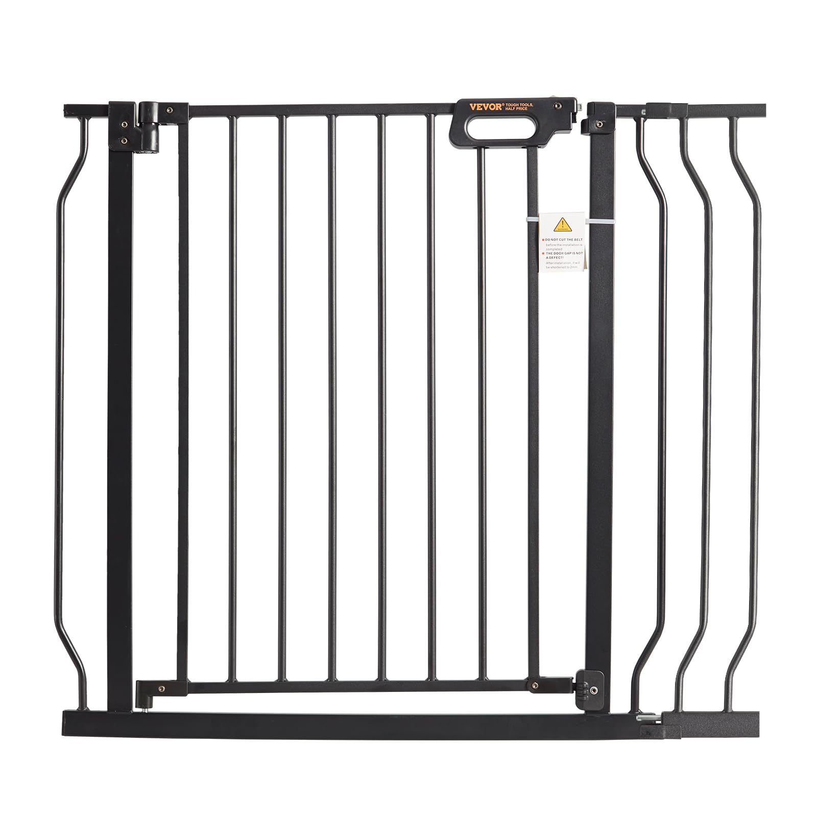 VEVOR Barrière de Sécurité Extensible 75-99 cm Hauteur de 76 cm Barrière d'Escalier à Fermeture Automatique sans Perçage Grande Ouverture 533 mm à 180° Clôtures Enfants et Chiens pour Couloir Noir