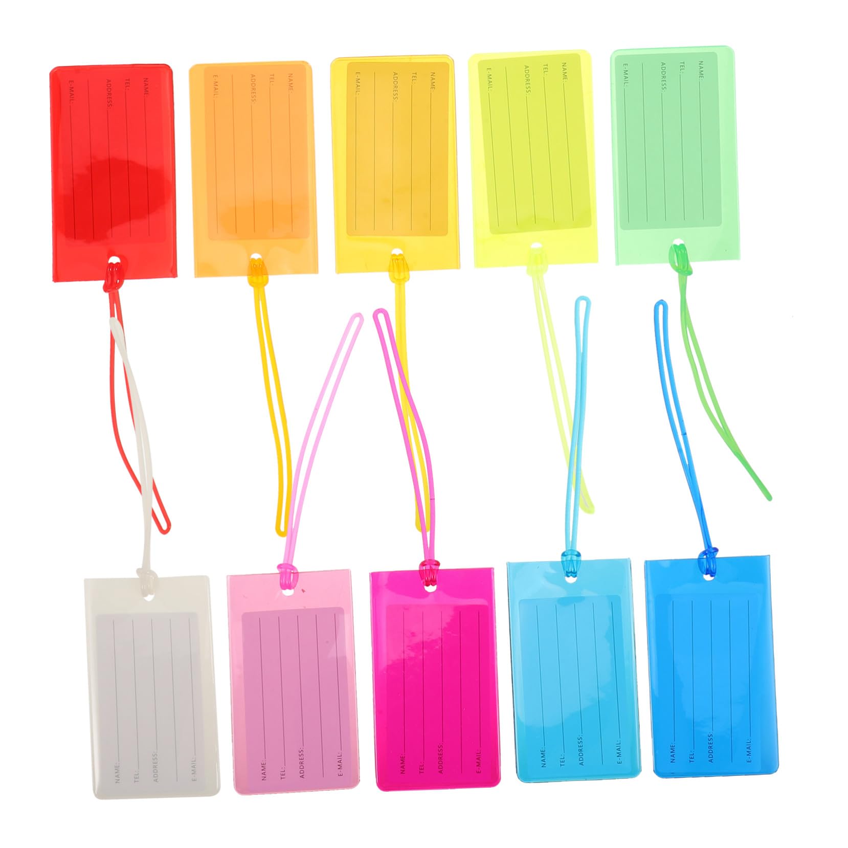 Etichette Valigie da Viaggio 30 Pezzi in Pvc per Identificazione Bagagli | Adatte a Terminal Crociera e Aeroporti, Inserto Carta Identificativa, Formato