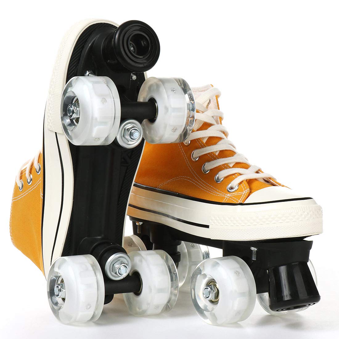 Patins roulettes Toile Quad Roller Skates pour Hommes Et Femmes Roller Quad Adulte Roller 4 Roues Enfant LED Patins à roulettes Artistiques Garçon Fille Retro Design