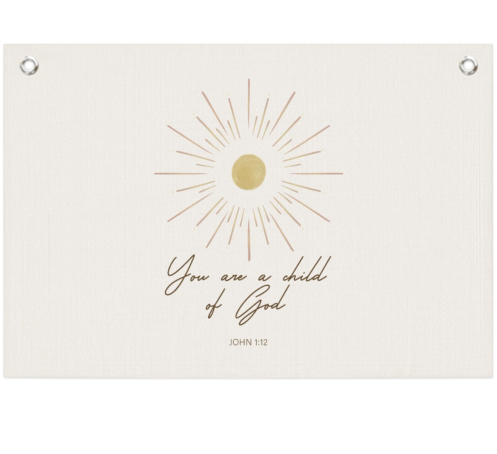 ICEWHITEY Bible Verse Canvas Banner,Christian Scripture Wall Art,You Are A Child of God Wall Hanging Banner Flag Decor for Baby Kids Girl Boy Nursery Teen Room,20x30 Inch