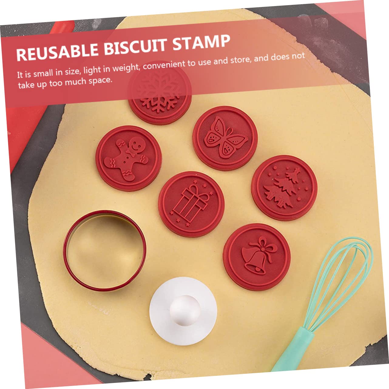 Alipis 5 Sätze Cookie-Stempel Kuchenschablonen Weihnachtsplätzchen Keksstempelform weihnachts backform weihnachts plätzchenformen Keks Zubehör Ausstecher aus Silikon Kieselgel rot