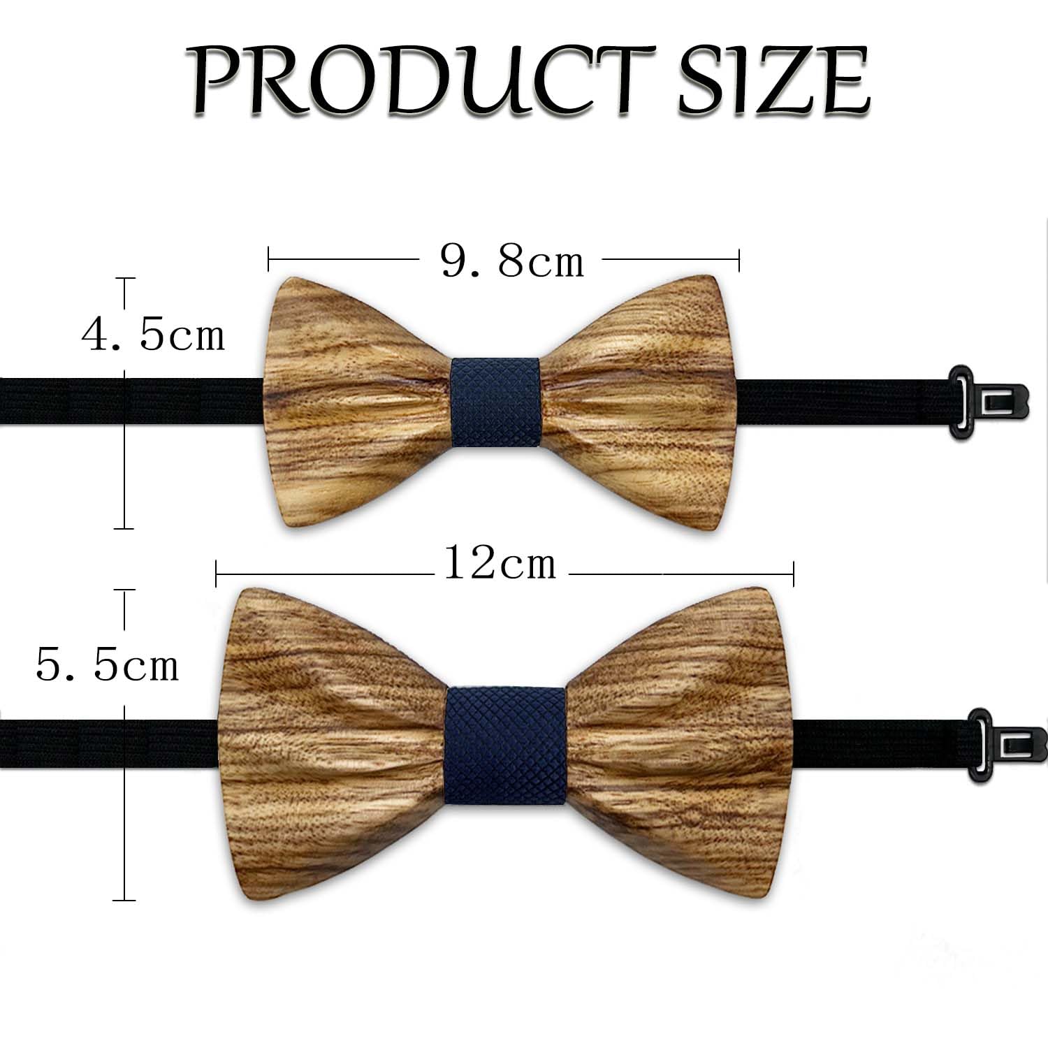 Set di papillon padre-figlio, 2 pezzi, papillon in legno, da uomo, bambino, regolabile, per feste, matrimoni, cerimonie