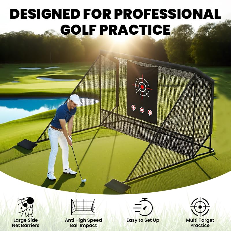 10x7ft Steel Frame Golf Hitting Net