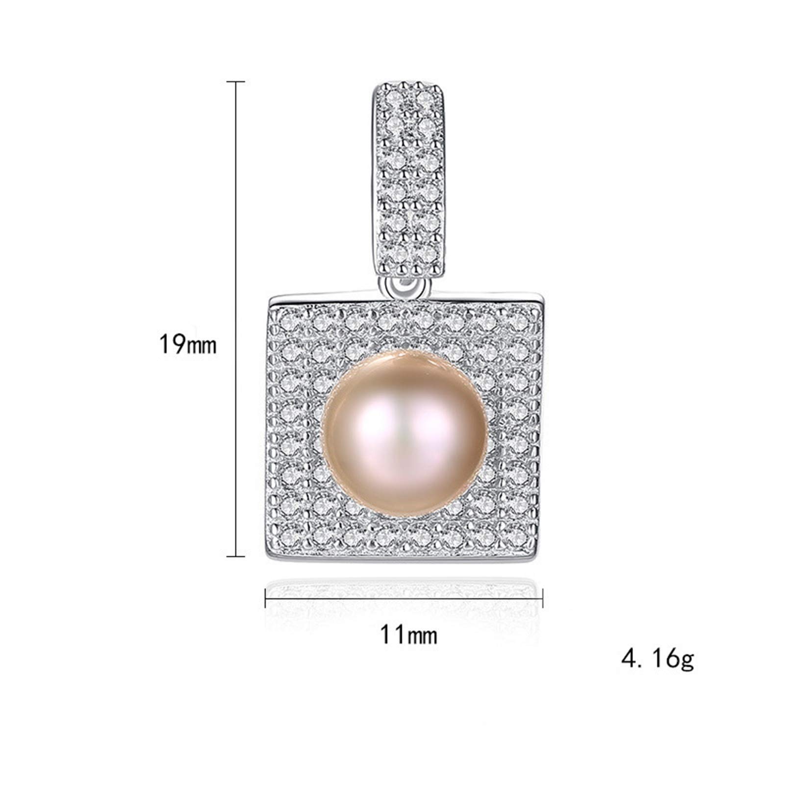 Orecchini Gioielli Orecchini quadrilateri con Perle Hao Shi intarsiate in Argento Sterling Vintage alla Moda (Rosa)