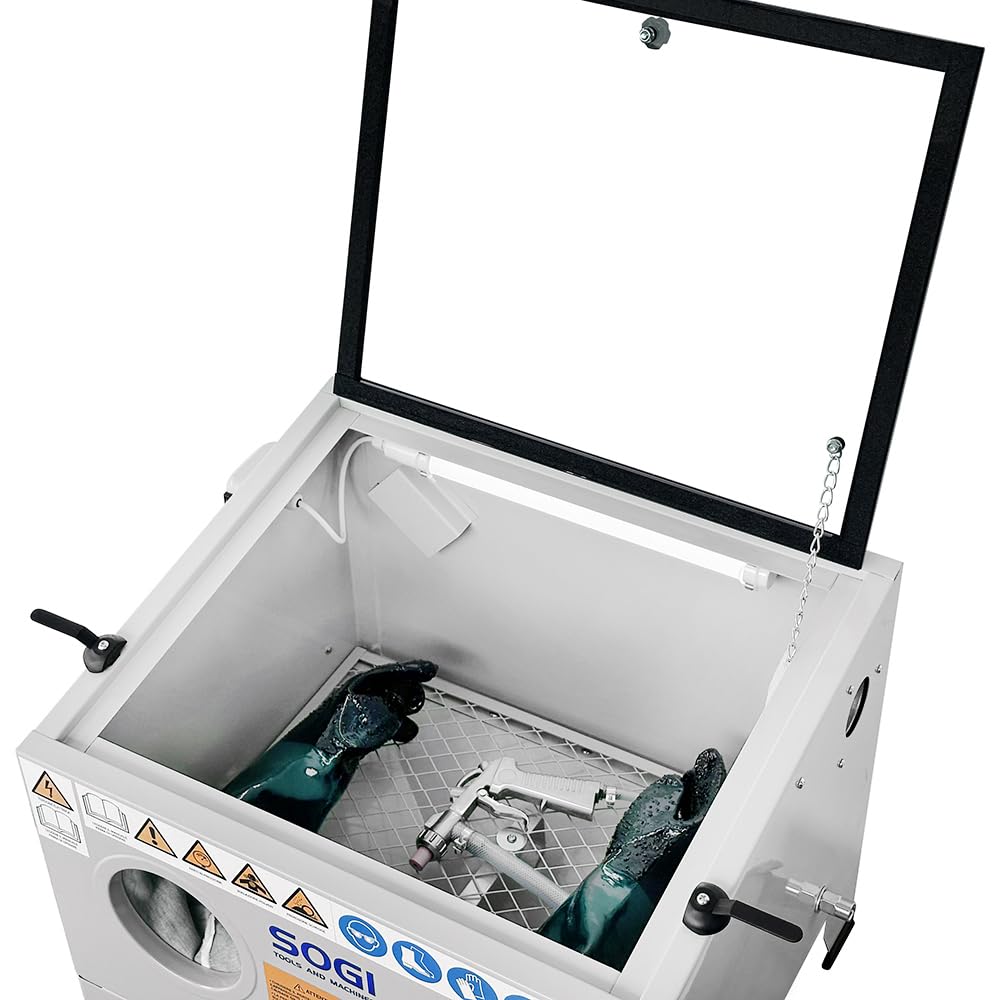 SOGI S-56 Sabbiatrice da banco con abrasivo corindone GRA-36 o GRA-80 oppure microsfere di vetro (S-56 + Microsfere di vetro GRA200-300)