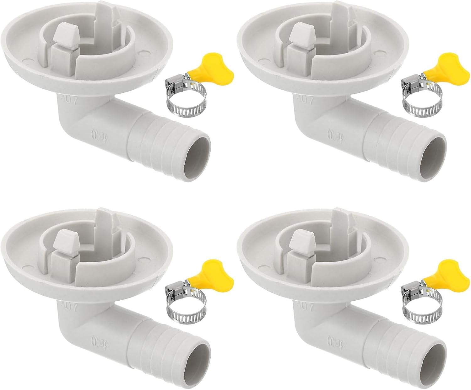 PATIKIL 27mm Air Conditioner Drain Hose Connector, 1 Pcs Universal Drain Connector with Clamp Hoop for Mini-Split Window AC Unit Faucet, White Style 9