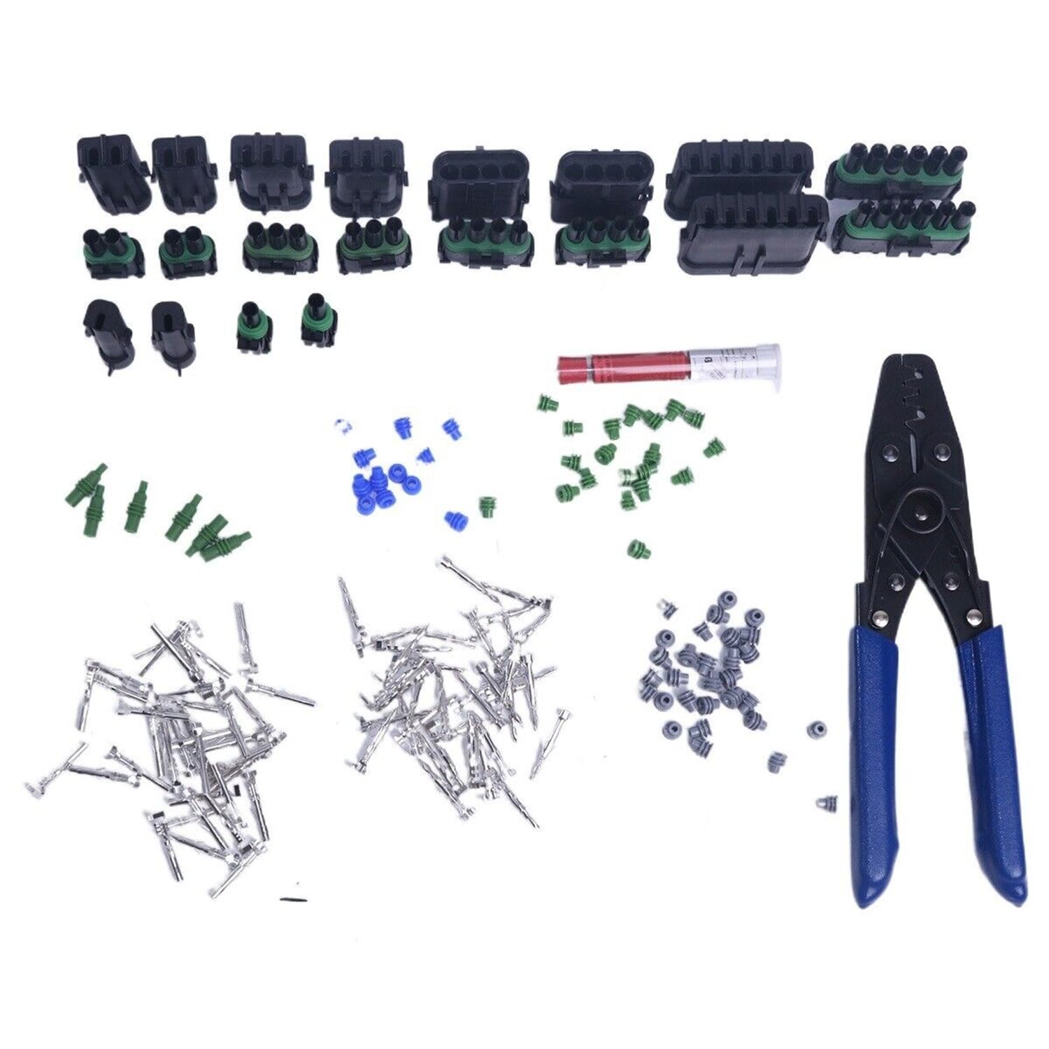 Weather Pack 22 Pin 12 AWG Bulkhead Connector Kit W/ Lock Nuts & Washers