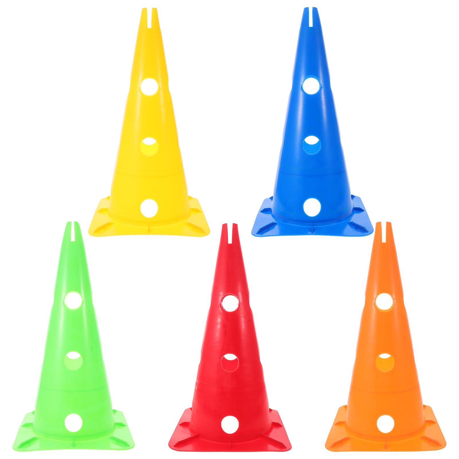 Toyvian Conos de Entrenamiento 5 Piezas de PE, Base Cuadrada Estable y Diseño Ligero para Fútbol y Baloncesto, Adecuado para Eventos Competitivos