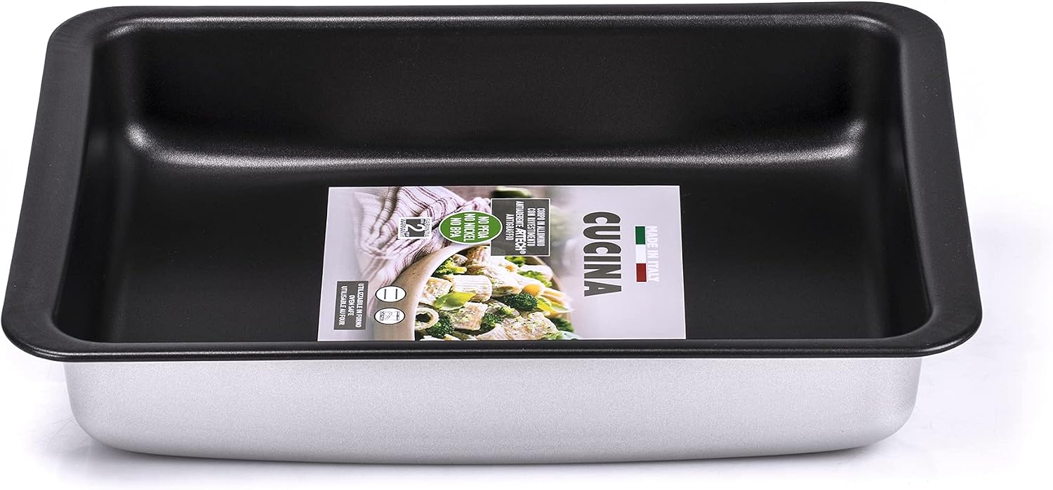 Alluflon Cuisina Lasagnera 24x18 cm, 2.4 Litres, Aluminium Food