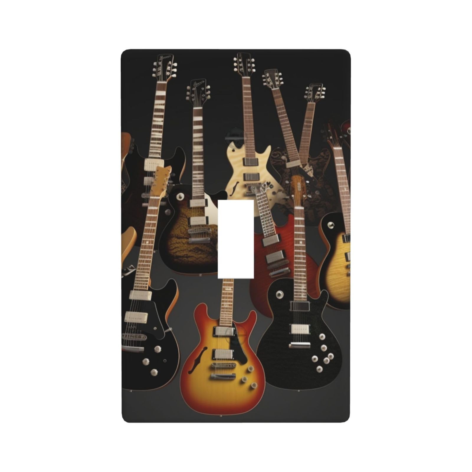 1-Gang Decorator Wall Plate Guitars Light Switch Cover Single Toggle Receptacle Outlet Wall Plate 4.5" x 2.8" Wallplate Unbreakable Polycarbonate Outlet Faceplates Covers