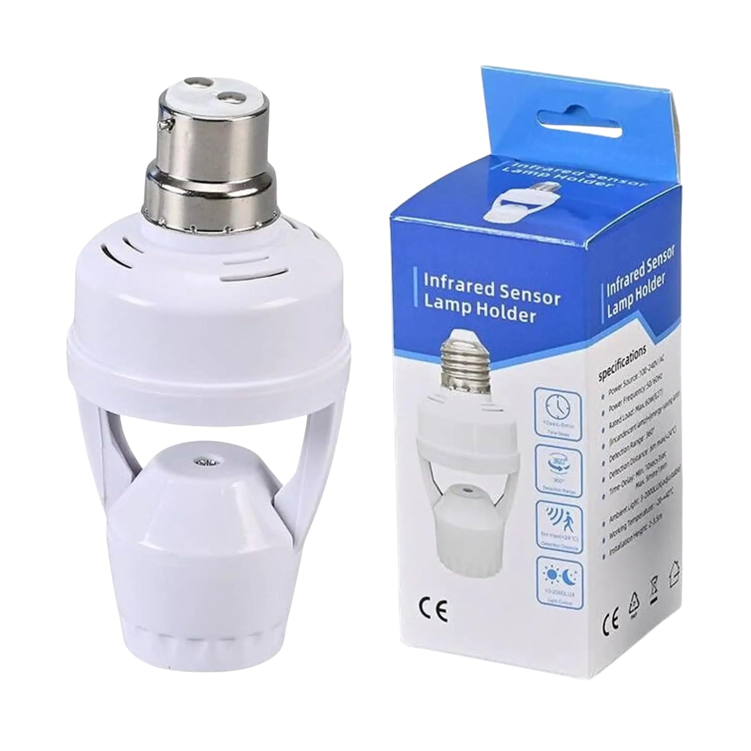 Kevim Motion Sensor Switch Lamp Base with Adjustable Delay Timer, PIR Sensor Lamp Holder Socket, Automatic Light Fixture Conversion Base, No Battery Required, Easy Installation, Home Lighting Solution-image-30