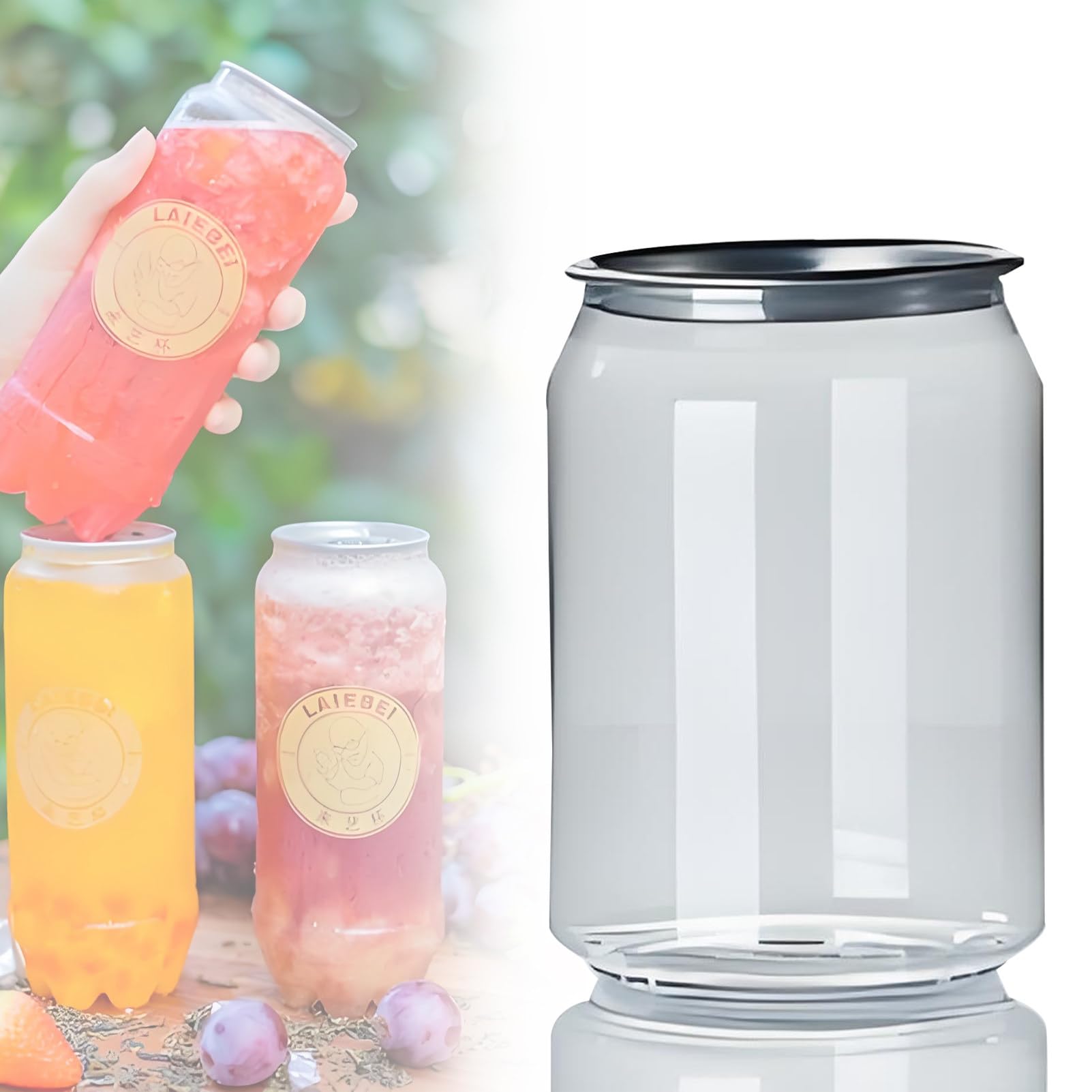 Vasos de plástico sellables de 8,5 oz (250 ml), botellas transparentes desechables a prueba de fugas, con tapas fáciles de abrir, para cerveza artesanal, elaboración de cerveza casera. 100one-400ml