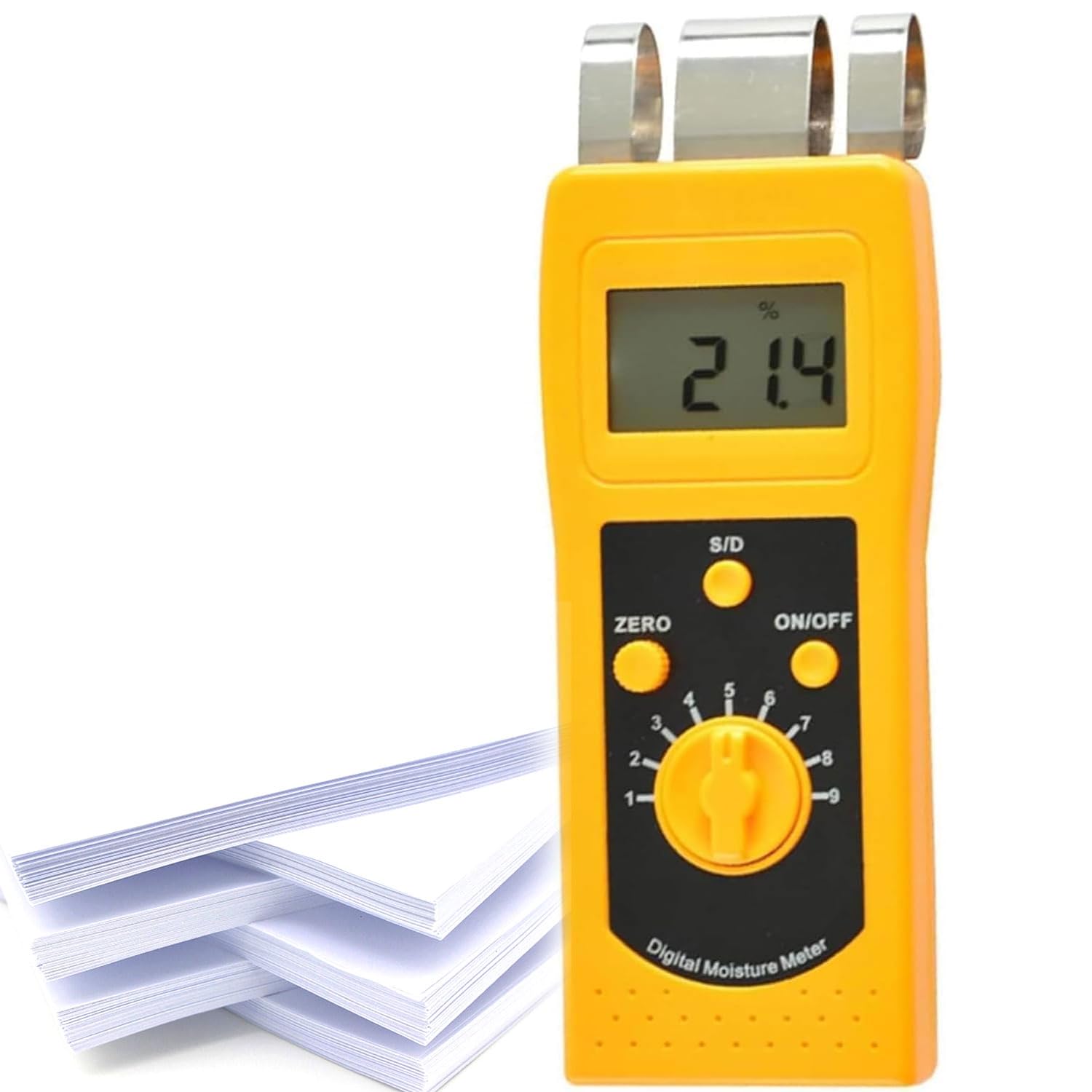 High Accuracy Paper Moisture Meter, Cardboard Humidity Tester, Measuring Range 0-90%, Accuracy 0.1/0.01, With Color Lcd, Fast Test, Auto Calibration, Wetness Meter, For Printing Packaging Factory