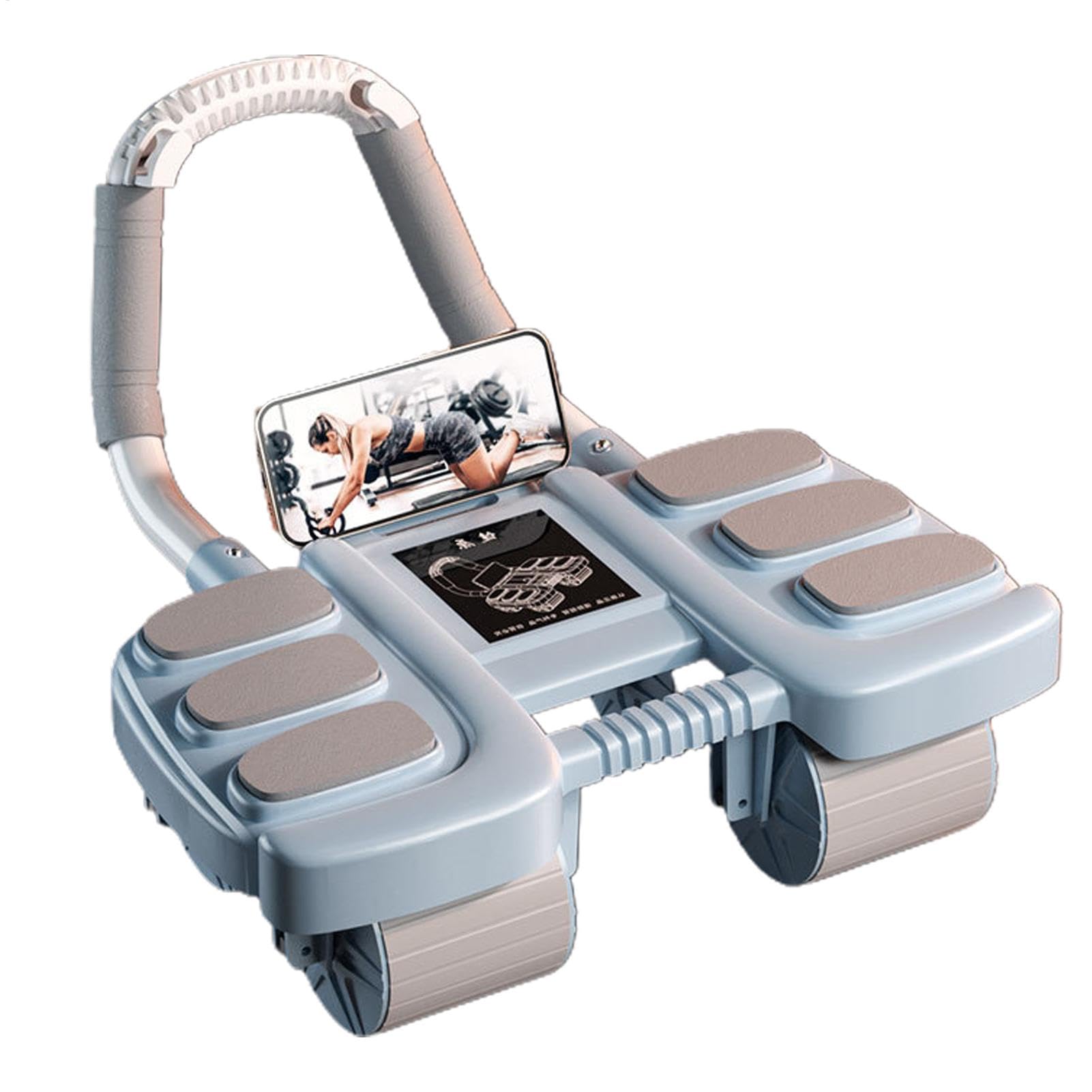 Roller Wheel Abdominal Trainer, 4 Wheel Abdominal Roller Abdominal Exercise Roller Wheel Automatic Rebound Abdominal Roller Core Strength Equipment Training For Home Gym