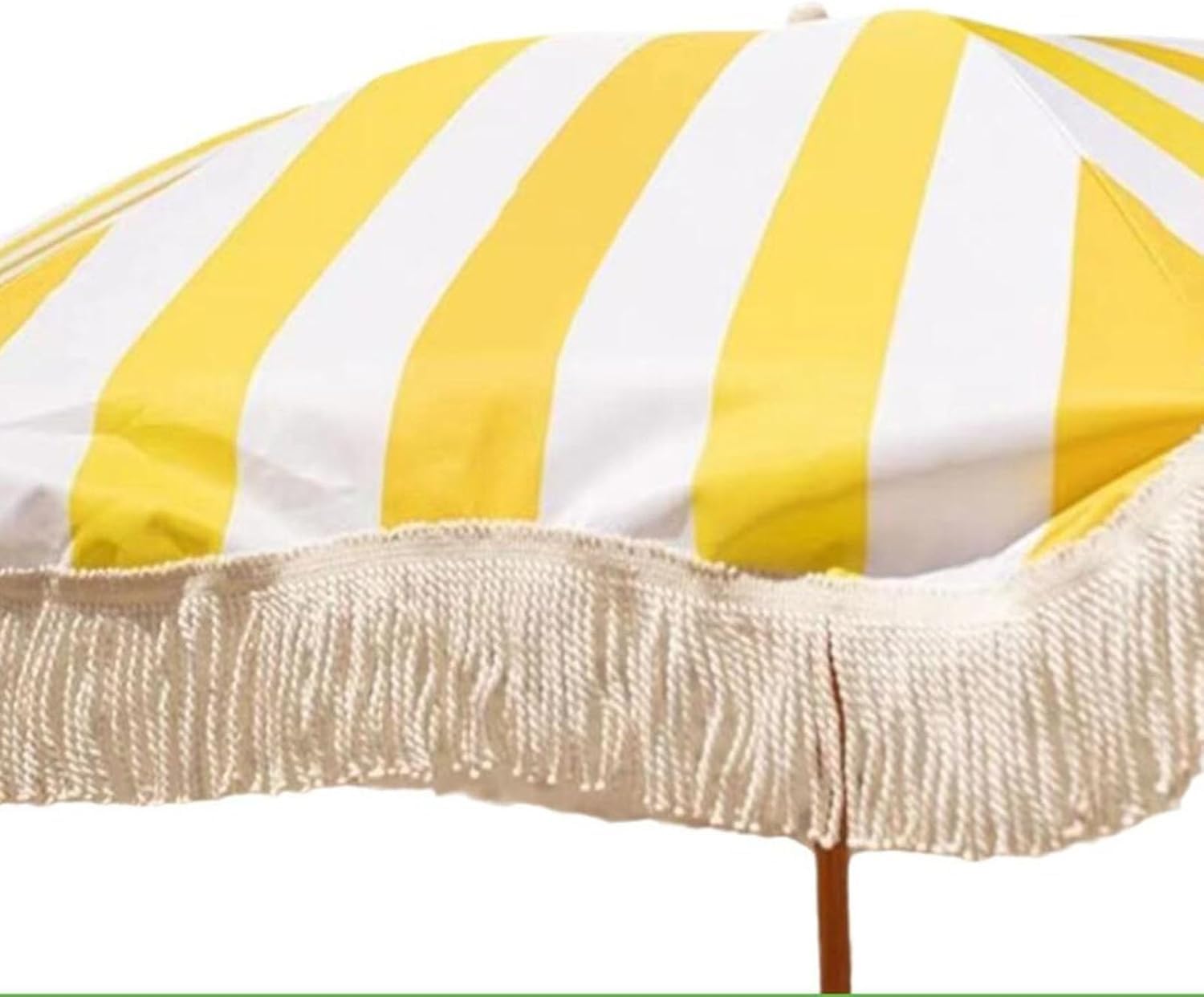 2m Parasol Z żółtego Włókna Z Frędzlami, Parasol Plażowy, Parasol Kempingowy Na Patio, Gelb