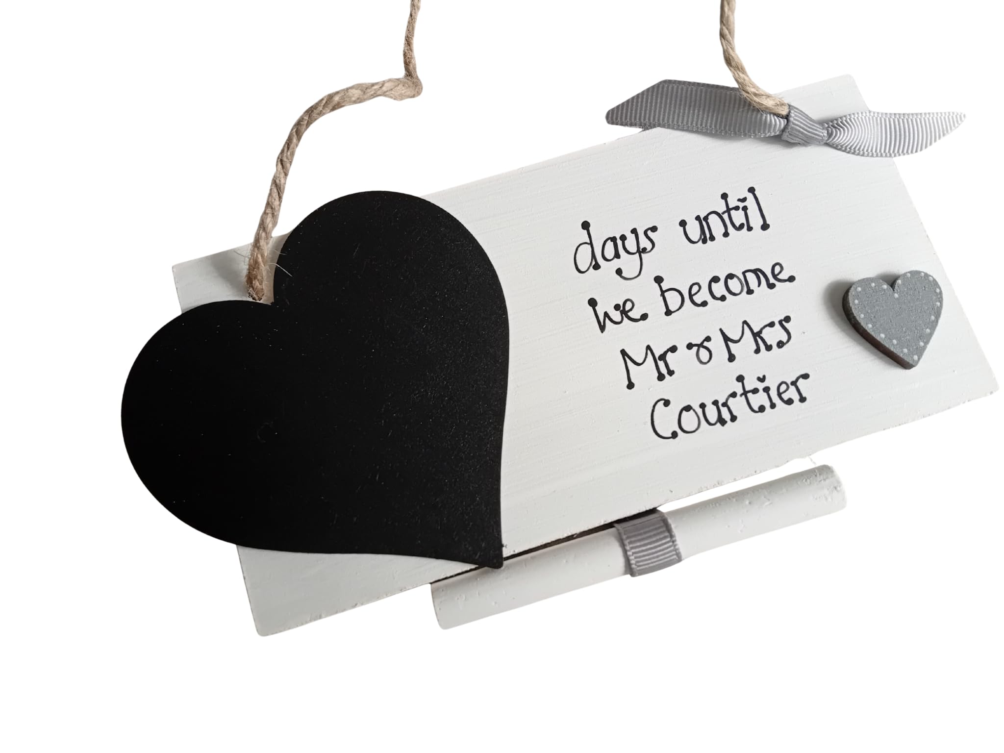 Personalised Countdown to wedding sign Mr & Mrs Engagement gift chalkboard plaque