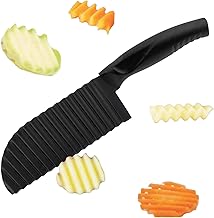 Wellenmesser, Wellenschneider, Riffelmesser, Wellenschneider Gemüse, Kartoffelschneider Pommes Wellenmesser Edelstahl für Kartoffel, Salat, Gemüse und Obst